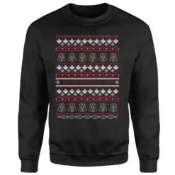 Star Wars On The Naughty List Pattern Christmas Jumper - Black -Christmas Clothes Store 11929402 1604625127344703