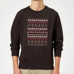 Star Wars On The Naughty List Pattern Christmas Jumper - Black