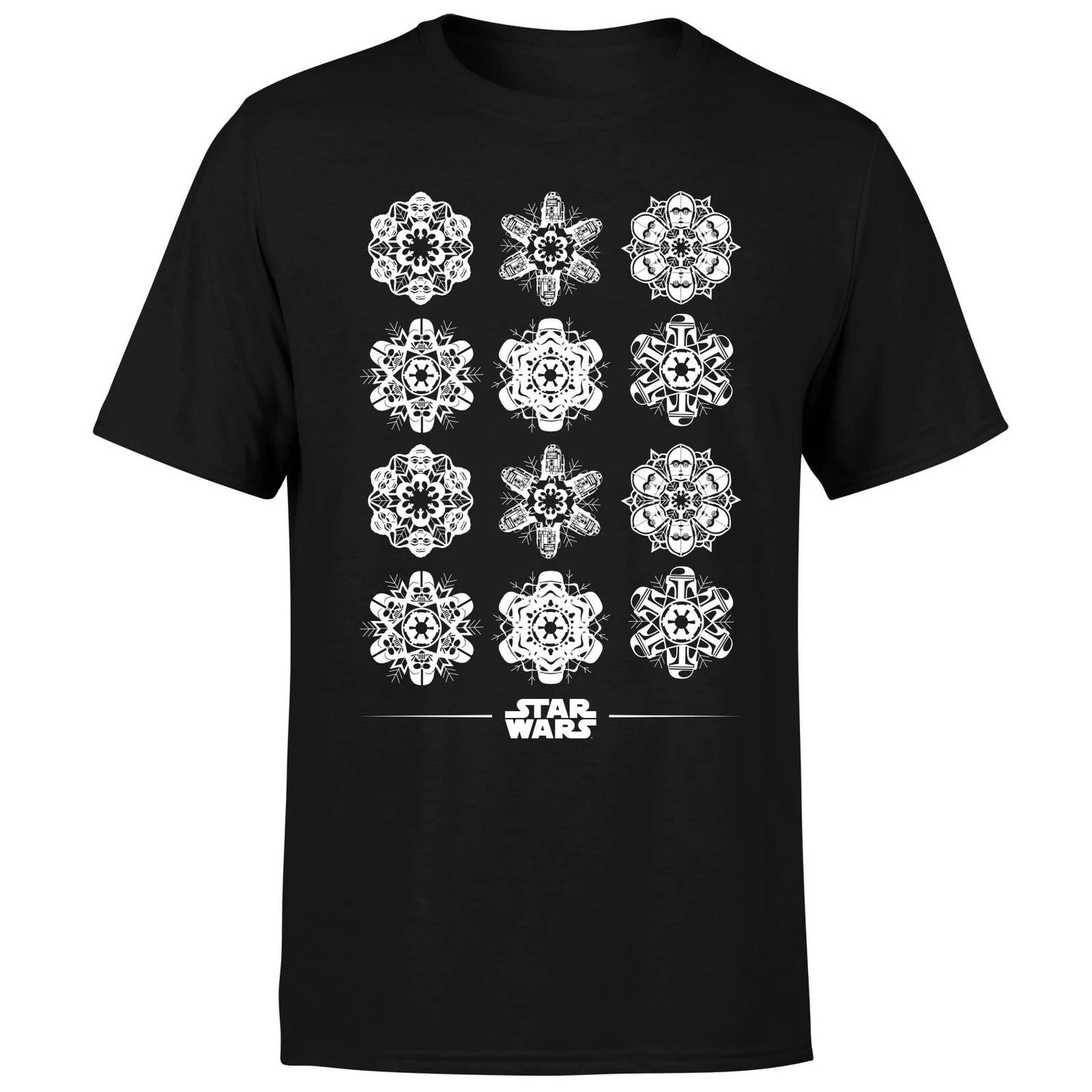 Star Wars Snowflake Men's Christmas T-Shirt - Black 7 Star Wars Snowflake Men's Christmas T-Shirt - Black - Image 5