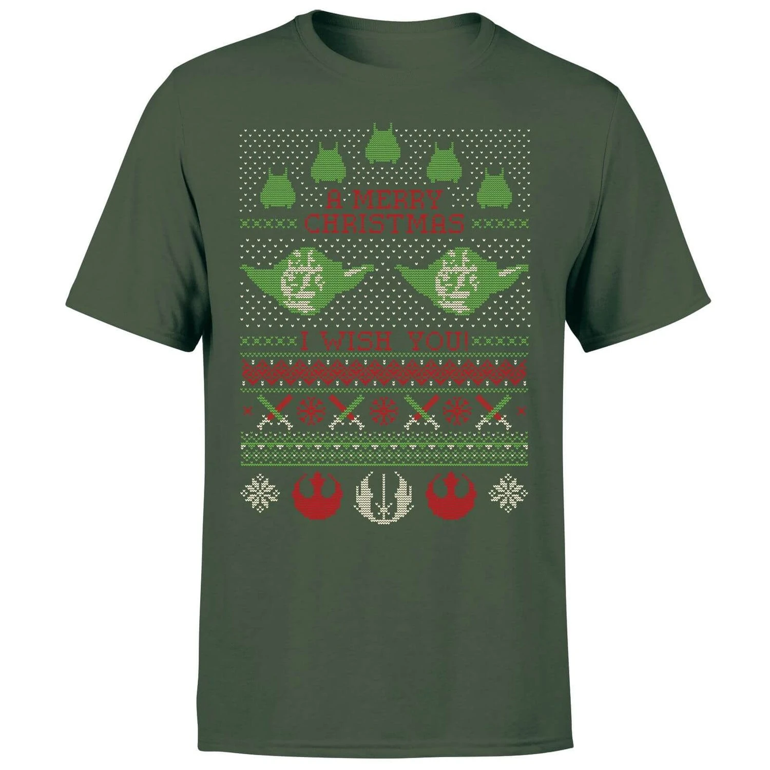 Star Wars Merry Christmas I Wish You Knit Men's Christmas T-Shirt - Forest Green 7 Star Wars Merry Christmas I Wish You Knit Men's Christmas T-Shirt - Forest Green - Image 5