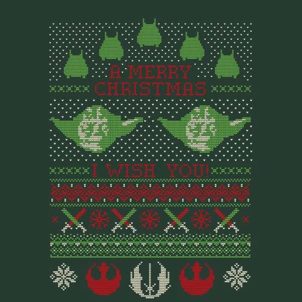 Star Wars Merry Christmas I Wish You Knit Men's Christmas T-Shirt - Forest Green 4 Star Wars Merry Christmas I Wish You Knit Men's Christmas T-Shirt - Forest Green - Image 2