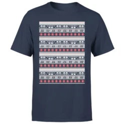 Star Wars AT-AT Pattern Men's Christmas T-Shirt - Navy -Christmas Clothes Store 11929516 1264622425040328
