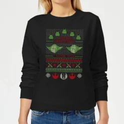 Star Wars Merry Christmas I Wish You Knit Women's Christmas Jumper - Black
