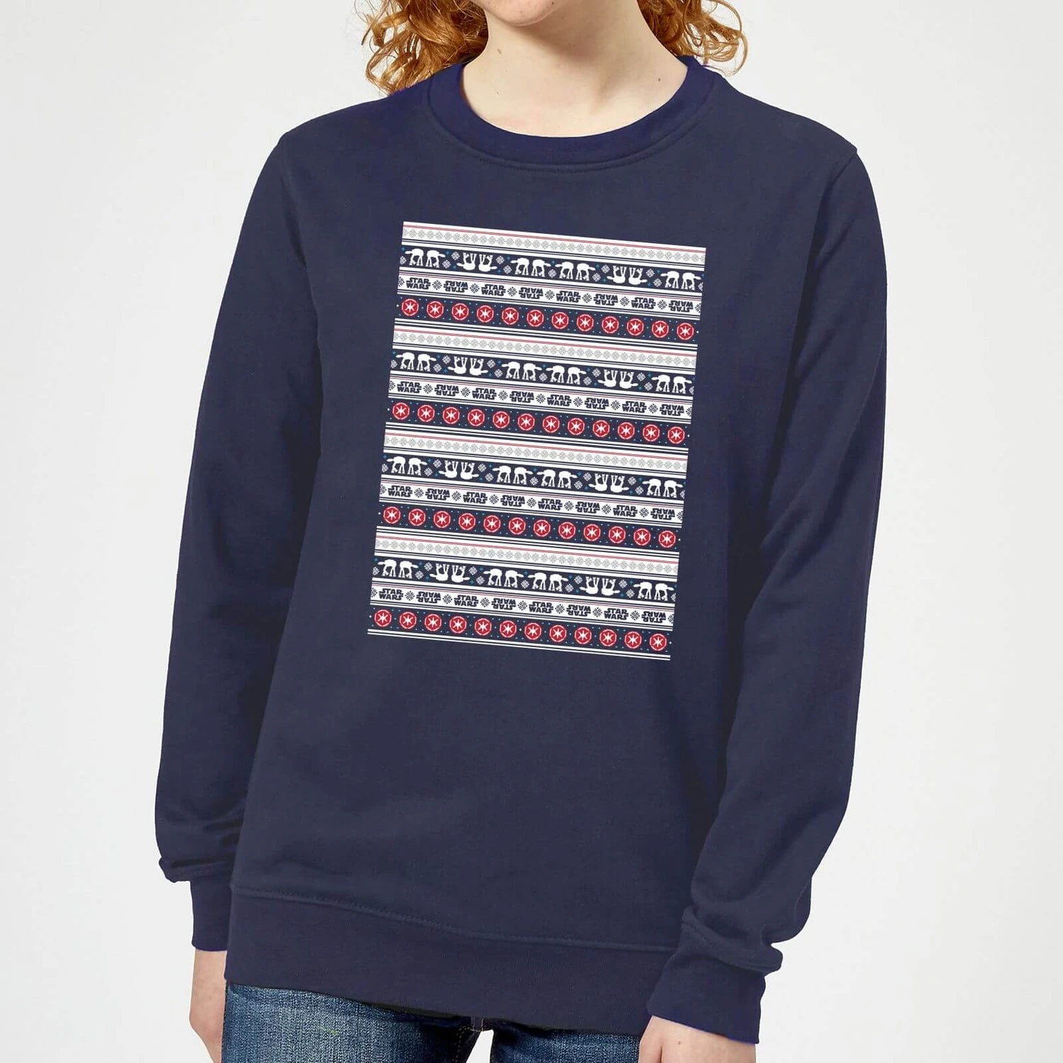 Star Wars AT-AT Pattern Women's Christmas Jumper - Navy 3 Star Wars AT-AT Pattern Women's Christmas Jumper - Navy