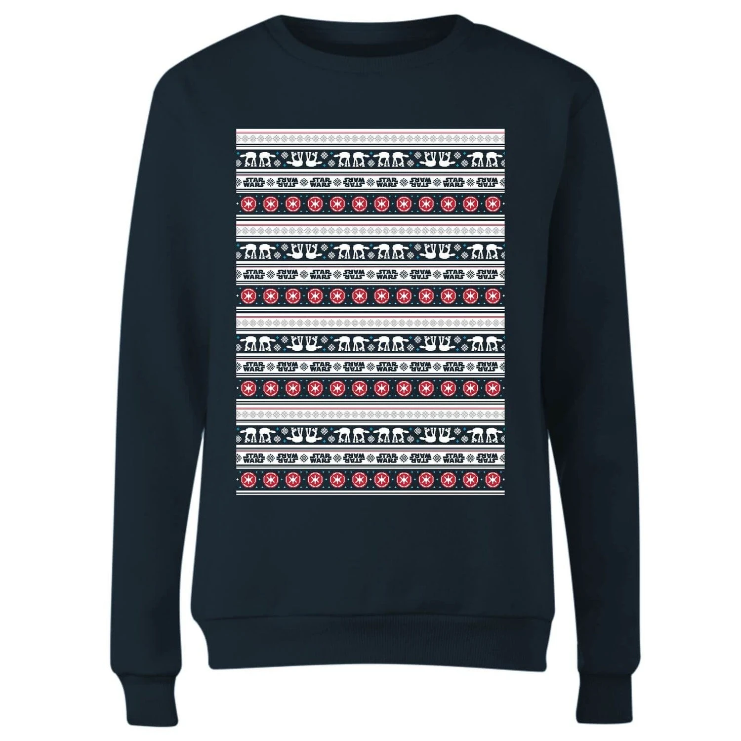 Star Wars AT-AT Pattern Women's Christmas Jumper - Navy 6 Star Wars AT-AT Pattern Women's Christmas Jumper - Navy - Image 4