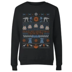 Star Wars Seasons Greeting From Hoth Women's Christmas Jumper - Black -Christmas Clothes Store 11929569 4914625258072439