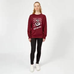 Star Wars Let The Good Times Roll Women's Christmas Jumper - Burgundy -Christmas Clothes Store 11929596 6824625261721021