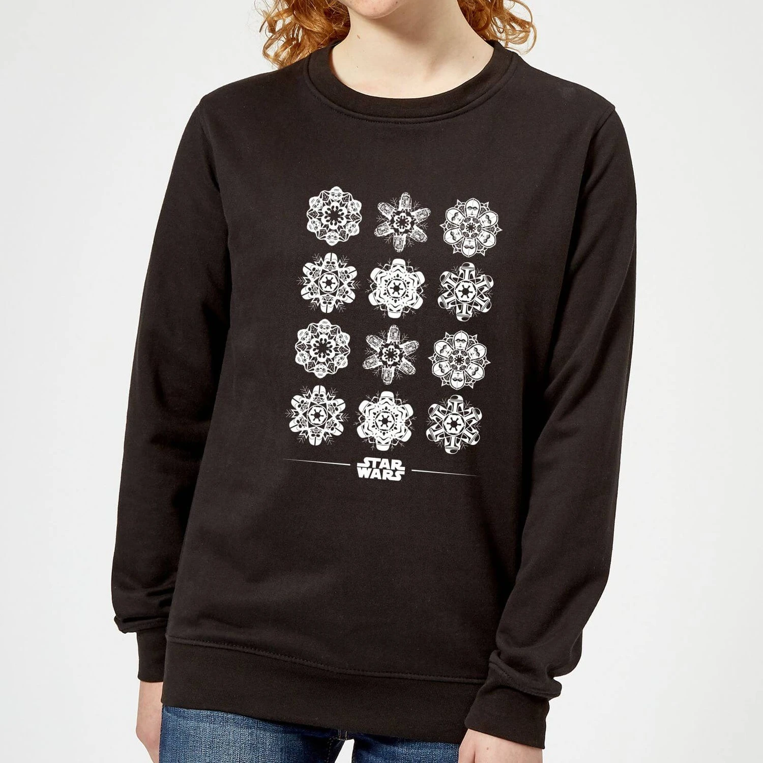 Star Wars Snowflake Women's Christmas Jumper - Black 3 Star Wars Snowflake Women's Christmas Jumper - Black