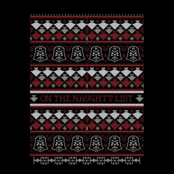 Star Wars On The Naughty List Pattern Women's Christmas Jumper - Black 4 Star Wars On The Naughty List Pattern Women's Christmas Jumper - Black - Image 2