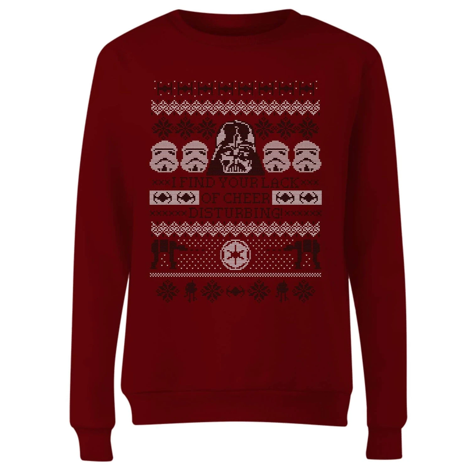 Star Wars I Find Your Lack Of Cheer Disturbing Women's Christmas Jumper - Burgundy 6 Star Wars I Find Your Lack Of Cheer Disturbing Women's Christmas Jumper - Burgundy - Image 4