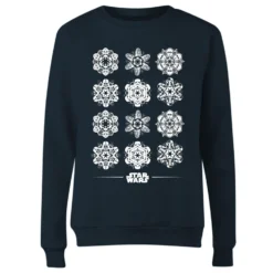 Star Wars Snowflake Women's Christmas Jumper - Navy -Christmas Clothes Store 11929650 5304625258837952