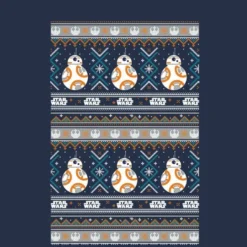 Star Wars BB-8 Pattern Women's Christmas T-Shirt - Navy -Christmas Clothes Store 11929657 1104624301835177