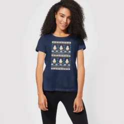 Star Wars BB-8 Pattern Women's Christmas T-Shirt - Navy -Christmas Clothes Store 11929657 8354624298254665