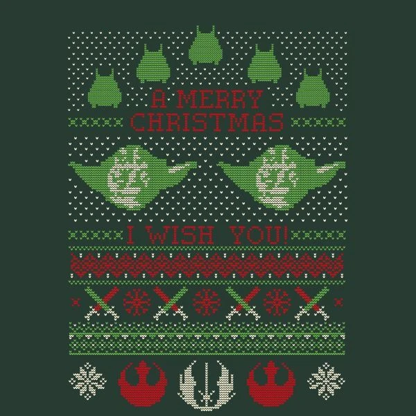 Star Wars Merry Christmas I Wish You Knit Women's Christmas T-Shirt - Forest Green 4 Star Wars Merry Christmas I Wish You Knit Women's Christmas T-Shirt - Forest Green - Image 2