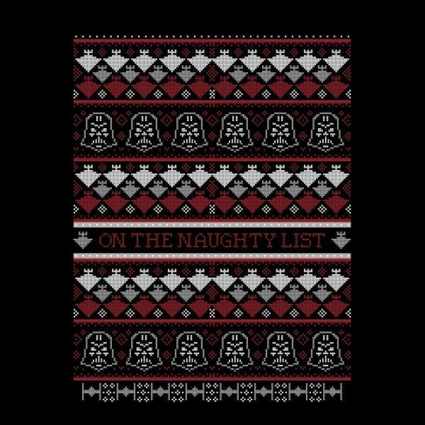 Star Wars On The Naughty List Pattern Women's Christmas T-Shirt - Black 4 Star Wars On The Naughty List Pattern Women's Christmas T-Shirt - Black - Image 2
