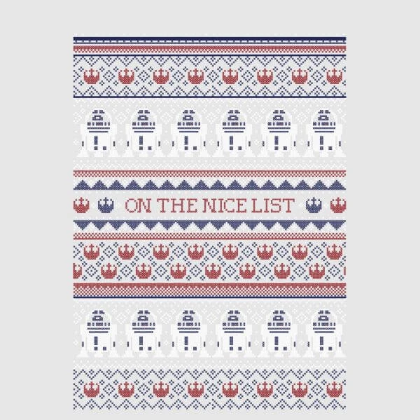 Star Wars On The Nice List Pattern Women's Christmas T-Shirt - Grey 4 Star Wars On The Nice List Pattern Women's Christmas T-Shirt - Grey - Image 2