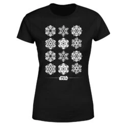 Star Wars Snowflake Women's Christmas T-Shirt - Black -Christmas Clothes Store 11929732 1574624300074885