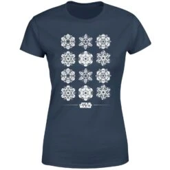 Star Wars Snowflake Women's Christmas T-Shirt - Navy -Christmas Clothes Store 11929770 1744624495409391