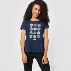 Star Wars Snowflake Women's Christmas T-Shirt - Navy -Christmas Clothes Store 11929770 3724624506353448