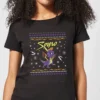 Spyro Knit Women's Christmas T-Shirt - Black -Christmas Clothes Store 11962049 1724626574792008