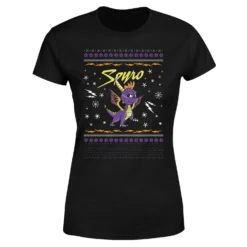 Spyro Knit Women's Christmas T-Shirt - Black 11 Spyro Knit Women's Christmas T-Shirt - Black -Christmas Clothes Store 11962049 2094626575147307
