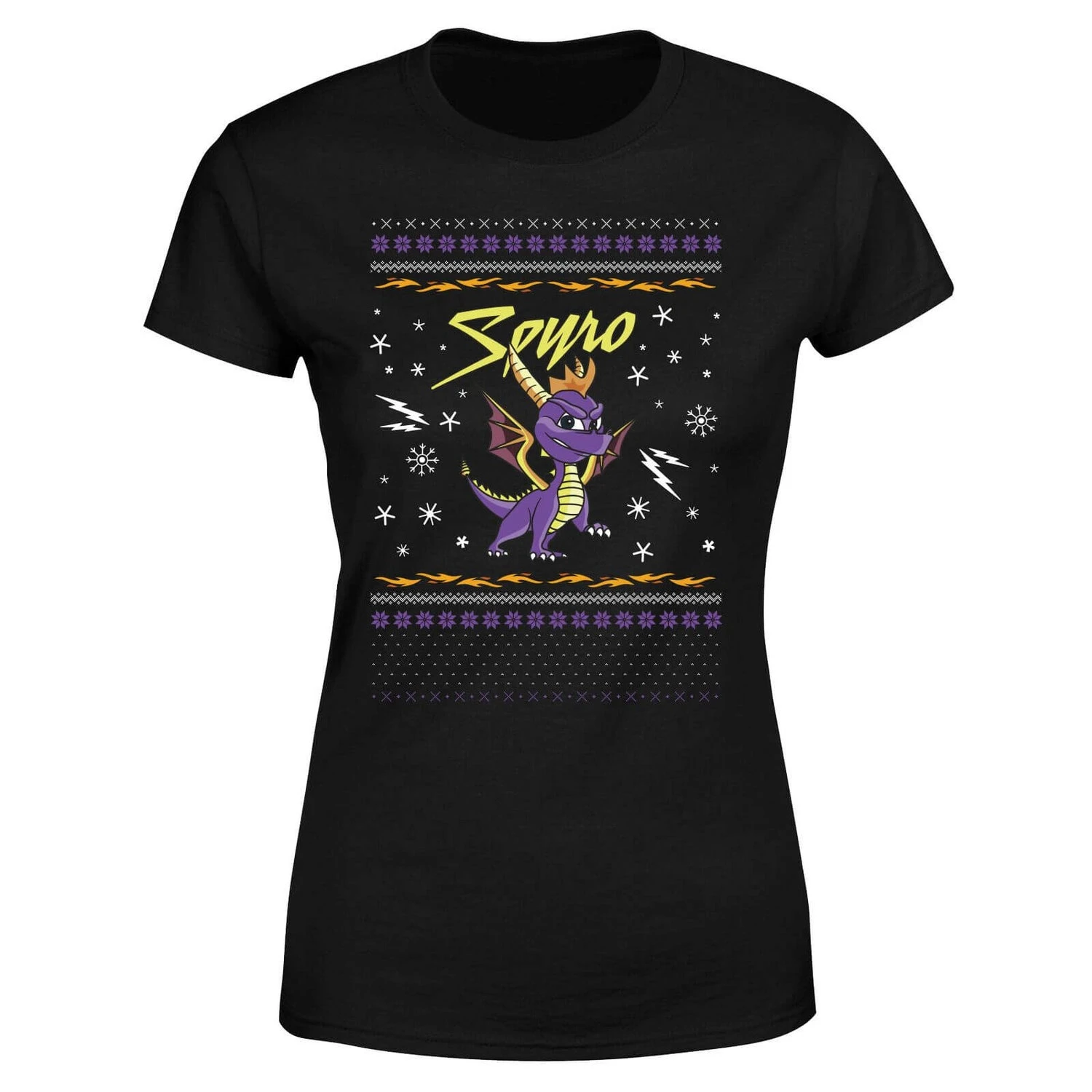 Spyro Knit Women's Christmas T-Shirt - Black 7 Spyro Knit Women's Christmas T-Shirt - Black - Image 5