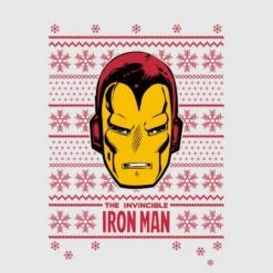 Marvel Iron Man Face Women's Christmas T-Shirt - Grey -Christmas Clothes Store 11963243 6654627064960868