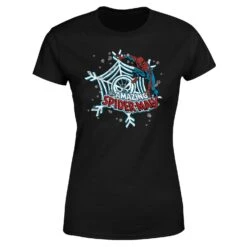 Marvel The Amazing Spider-Man Snowflake Web Women's Christmas T-Shirt - Black -Christmas Clothes Store 11963300 1064627068110607