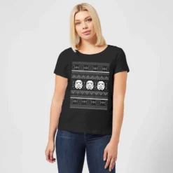 Star Wars Stormtrooper Knit Women's Christmas T-Shirt - Black -Christmas Clothes Store 11963310 1284627068755190
