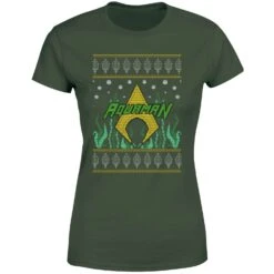 DC COMICS DC Aquaman Knit Women's Christmas T-Shirt - Forest Green -Christmas Clothes Store 11963320 2634627069231455