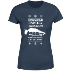National Lampoon Griswold Vacation Ugly Knit Women's Christmas T-Shirt - Navy -Christmas Clothes Store 11963361 3454627071760188