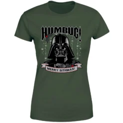 Star Wars Darth Vader Humbug Women's Christmas T-Shirt - Forest Green -Christmas Clothes Store 11963375 8094627072504731