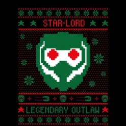 Marvel Guardians Of The Galaxy Star-Lord Pattern Women's Christmas T-Shirt - Black -Christmas Clothes Store 11963402 1294627090726515
