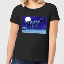 Star Wars AT-AT Darth Vader Sleigh Women's Christmas T-Shirt - Black