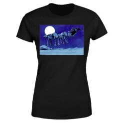Star Wars AT-AT Darth Vader Sleigh Women's Christmas T-Shirt - Black -Christmas Clothes Store 11963426 1904627076627091