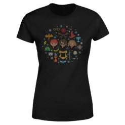 Harry Potter Characters Women's Christmas T-Shirt - Black 11 Harry Potter Characters Women's Christmas T-Shirt - Black -Christmas Clothes Store 11963610 1174627060115721