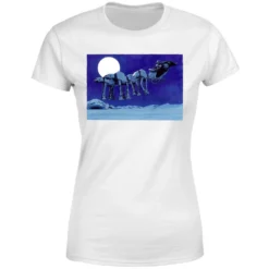 Star Wars AT-AT Darth Vader Sleigh Women's Christmas T-Shirt - White -Christmas Clothes Store 11963695 8774627063621878