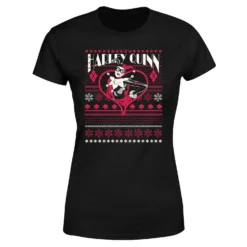 DC COMICS DC Harley Quinn Women's Christmas T-Shirt - Black -Christmas Clothes Store 11963705 2214627064078055