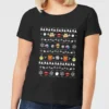 Disney Muppets Pattern Women's Christmas T-Shirt - Black -Christmas Clothes Store 11963775 3214627067826246