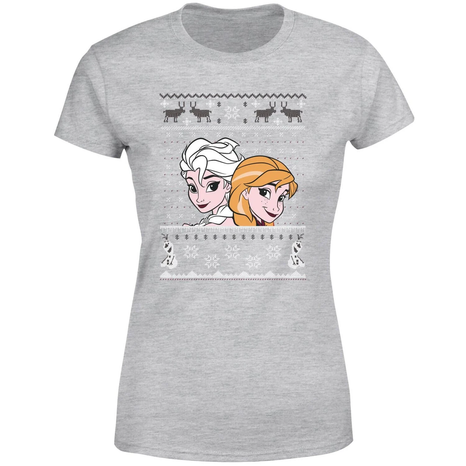 Disney Frozen Elsa And Anna Women's Christmas T-Shirt - Grey 7 Disney Frozen Elsa And Anna Women's Christmas T-Shirt - Grey - Image 5