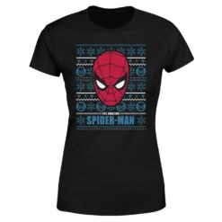 Marvel Spider-Man Women's Christmas T-Shirt - Black -Christmas Clothes Store 11963917 6064627076613246
