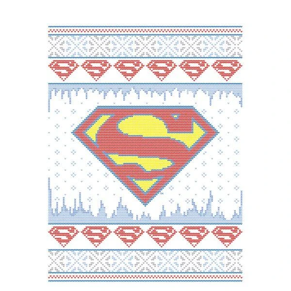 DC COMICS DC Supergirl Knit Women's Christmas T-Shirt - White 4 DC COMICS DC Supergirl Knit Women's Christmas T-Shirt - White - Image 2
