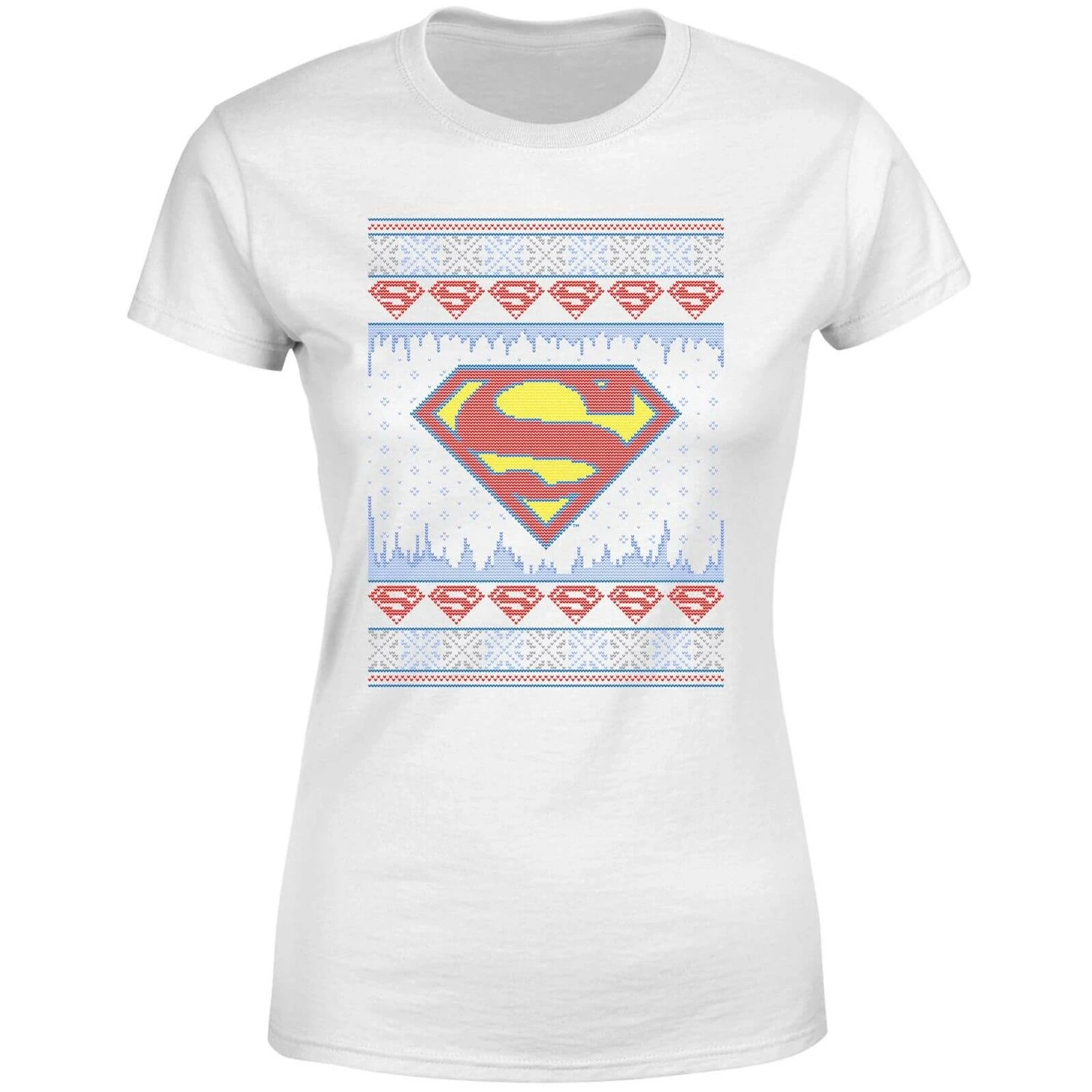 DC COMICS DC Supergirl Knit Women's Christmas T-Shirt - White 7 DC COMICS DC Supergirl Knit Women's Christmas T-Shirt - White - Image 5