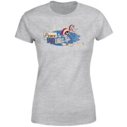 Looney Tunes Peace Among Earthlings Women's Christmas T-Shirt - Grey 11 Looney Tunes Peace Among Earthlings Women's Christmas T-Shirt - Grey -Christmas Clothes Store 11963974 1564627081185402