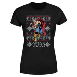 Marvel Thor Women's Christmas T-Shirt - Black -Christmas Clothes Store 11964059 6954627059236151