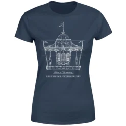 Disney Mary Poppins Carousel Sketch Women's Christmas T-Shirt - Navy -Christmas Clothes Store 11964117 1024627061889441
