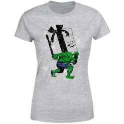 Marvel The Incredible Hulk Christmas Present Women's Christmas T-Shirt - Grey -Christmas Clothes Store 11964144 2994627063194138