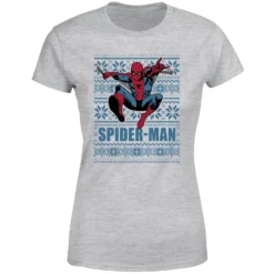Marvel Spider-Man Women's Christmas T-Shirt - Grey 11 Marvel Spider-Man Women's Christmas T-Shirt - Grey -Christmas Clothes Store 11964154 3844627063534440