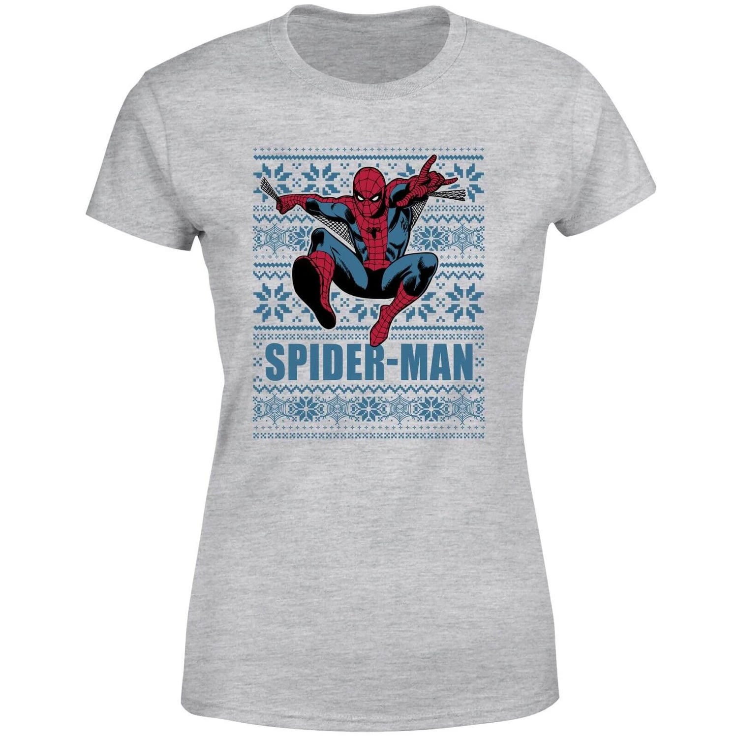 Marvel Spider-Man Women's Christmas T-Shirt - Grey 7 Marvel Spider-Man Women's Christmas T-Shirt - Grey - Image 5