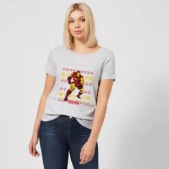Marvel Iron Man Women's Christmas T-Shirt - Grey 9 Marvel Iron Man Women's Christmas T-Shirt - Grey -Christmas Clothes Store 11964181 1984627064313735